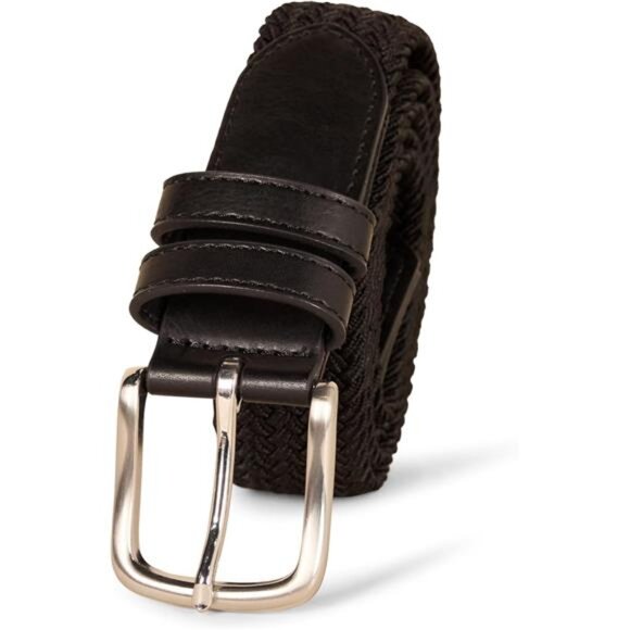 Mens Woven Stretch Belt Casual Adjustable Elastic Braided Jeans Khakis Waist Bel - Picture 1 of 7